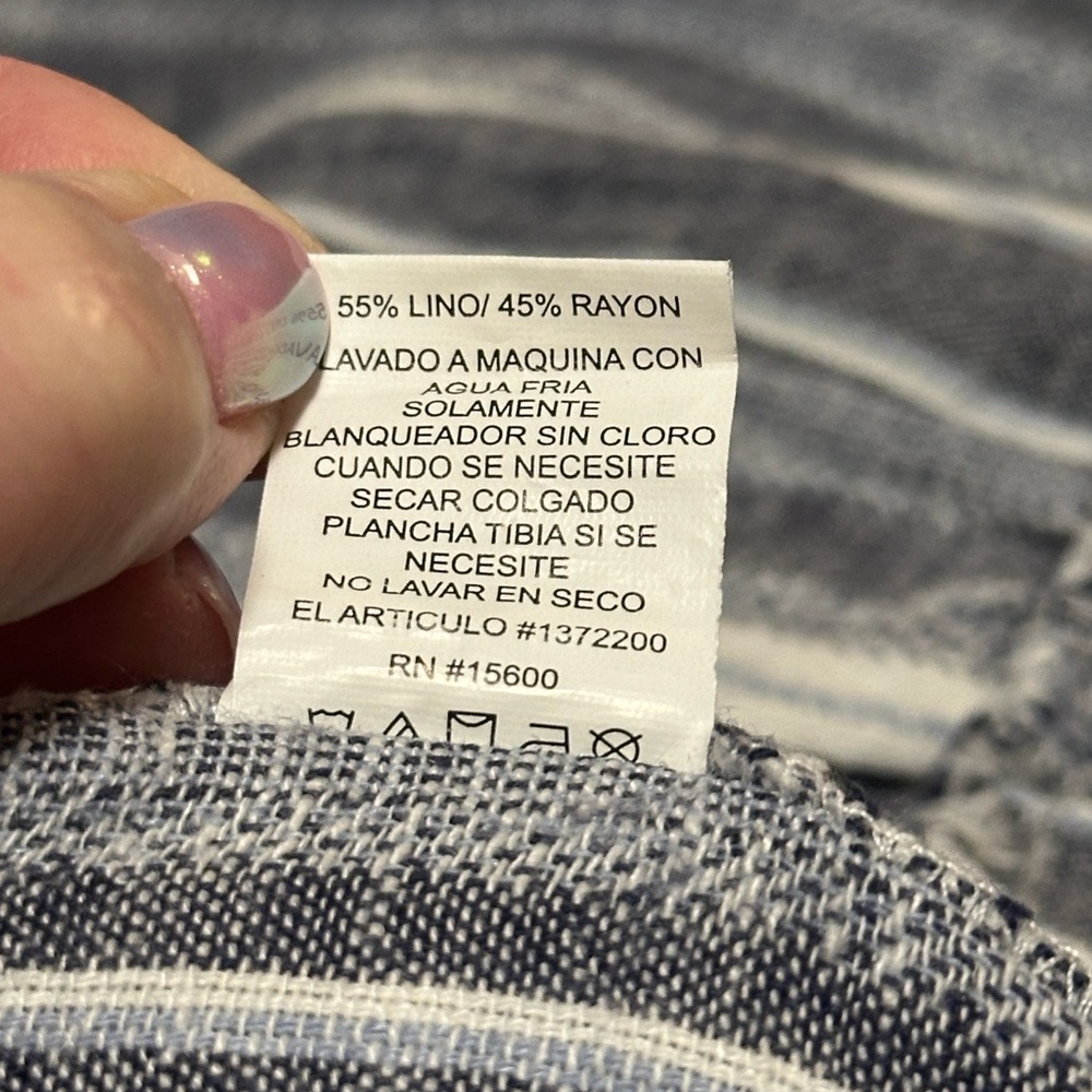 Briggs New York Navy/White & Tan/White Striped Pants M - Picture 6 of 12